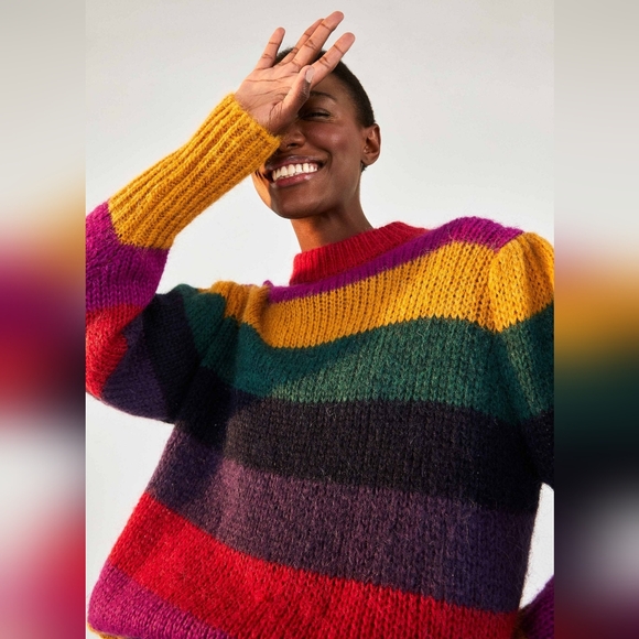 Farm Rio Striped Sweater Sz. M